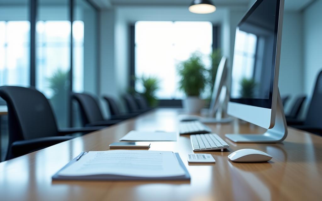 Gereinigter Schreibtisch in einem modernen Büro in Salzburg